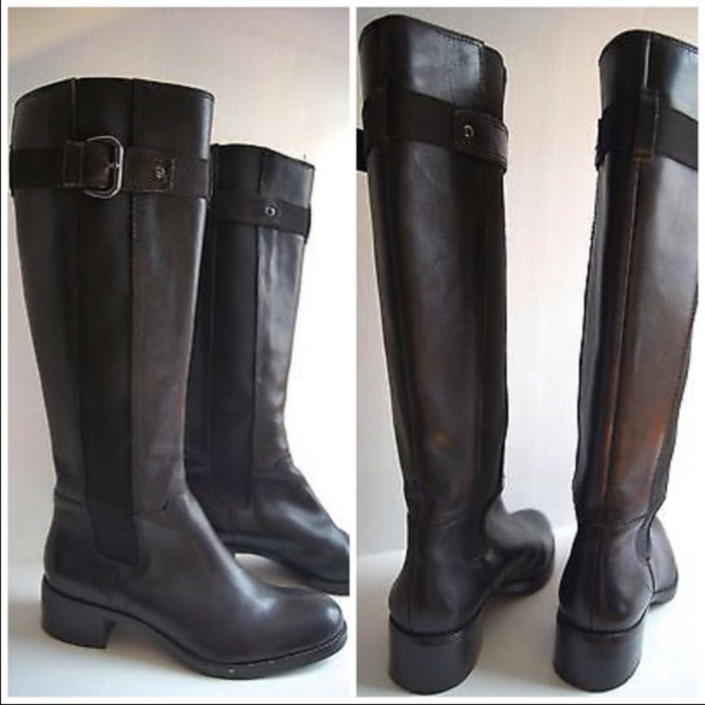 Franco Sarto black leather ridding boots
